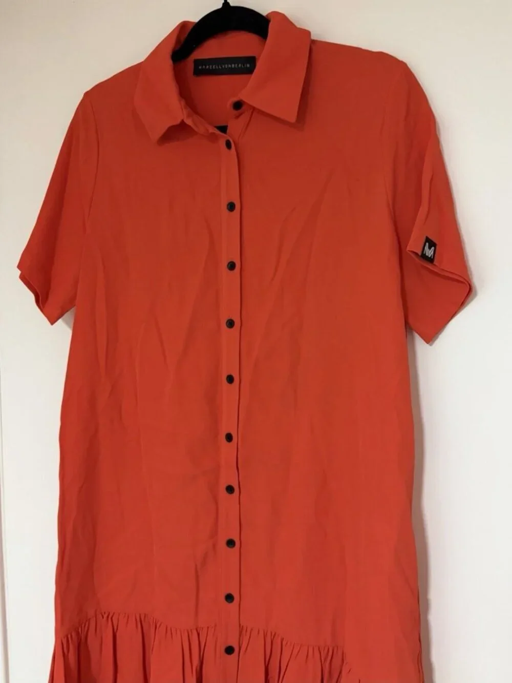 Marcell Von Berlin Women’s Orange Mini Button Front Dress Size 6 NWT